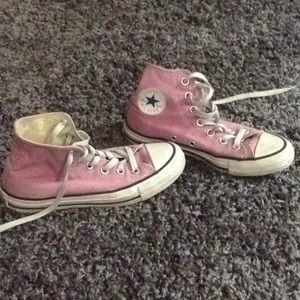 Pink high top converse
